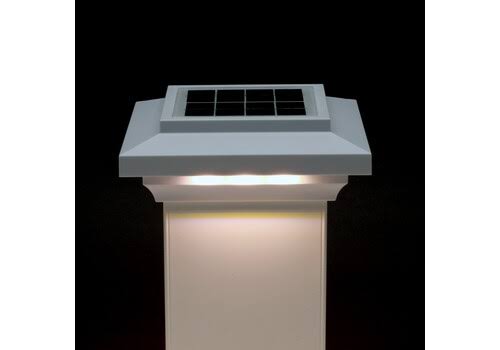 5-1/2 in. x 5-1/2 in. White Solar Post Cap Light C6831
