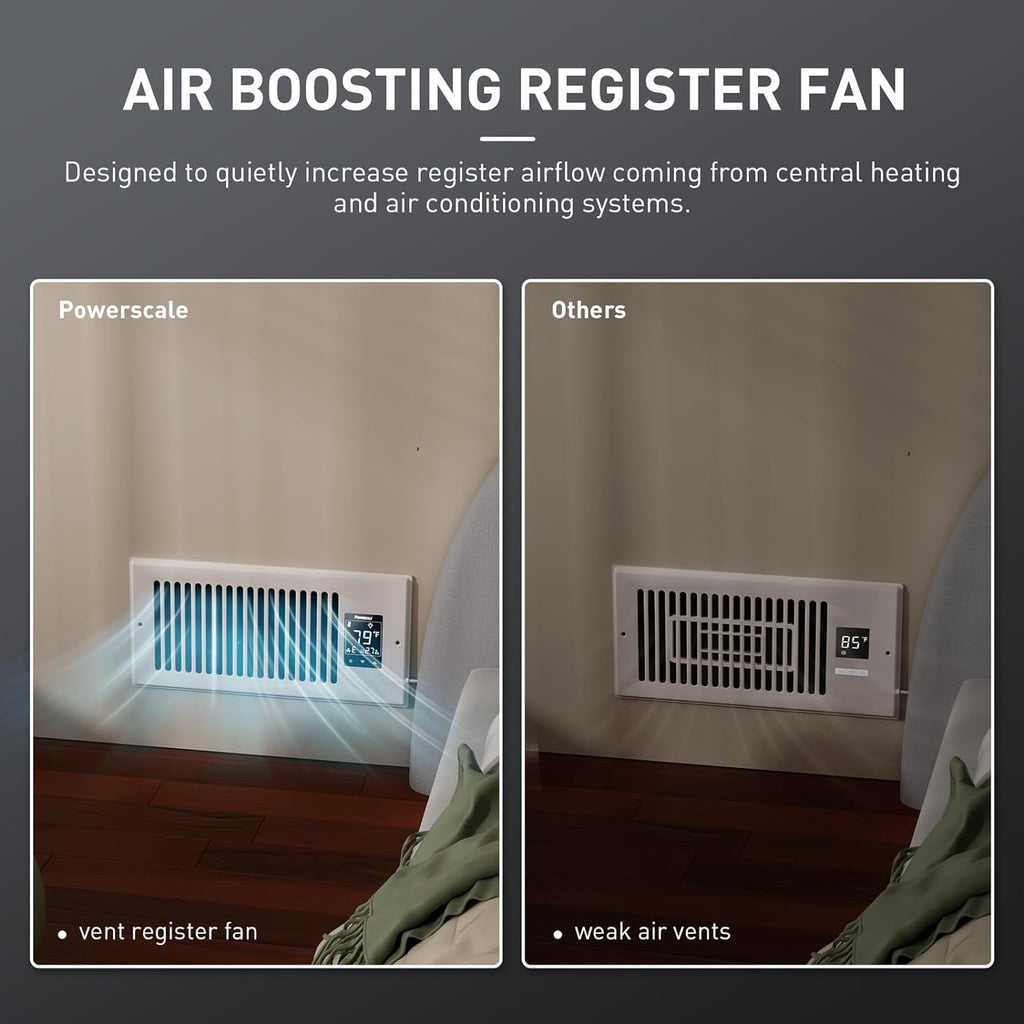Smart Vent & Quiet Air Booster Register Fan with Humidity Sensor L228907