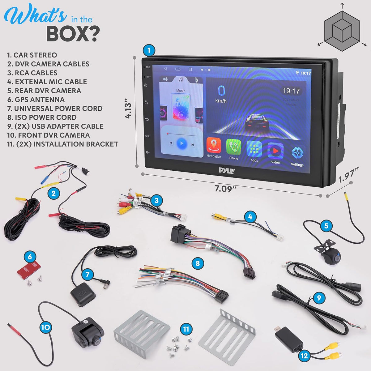 Double DIN 7inch HD 1080p Touch Screen Car Stereo Receiver with Bluetooth K8113