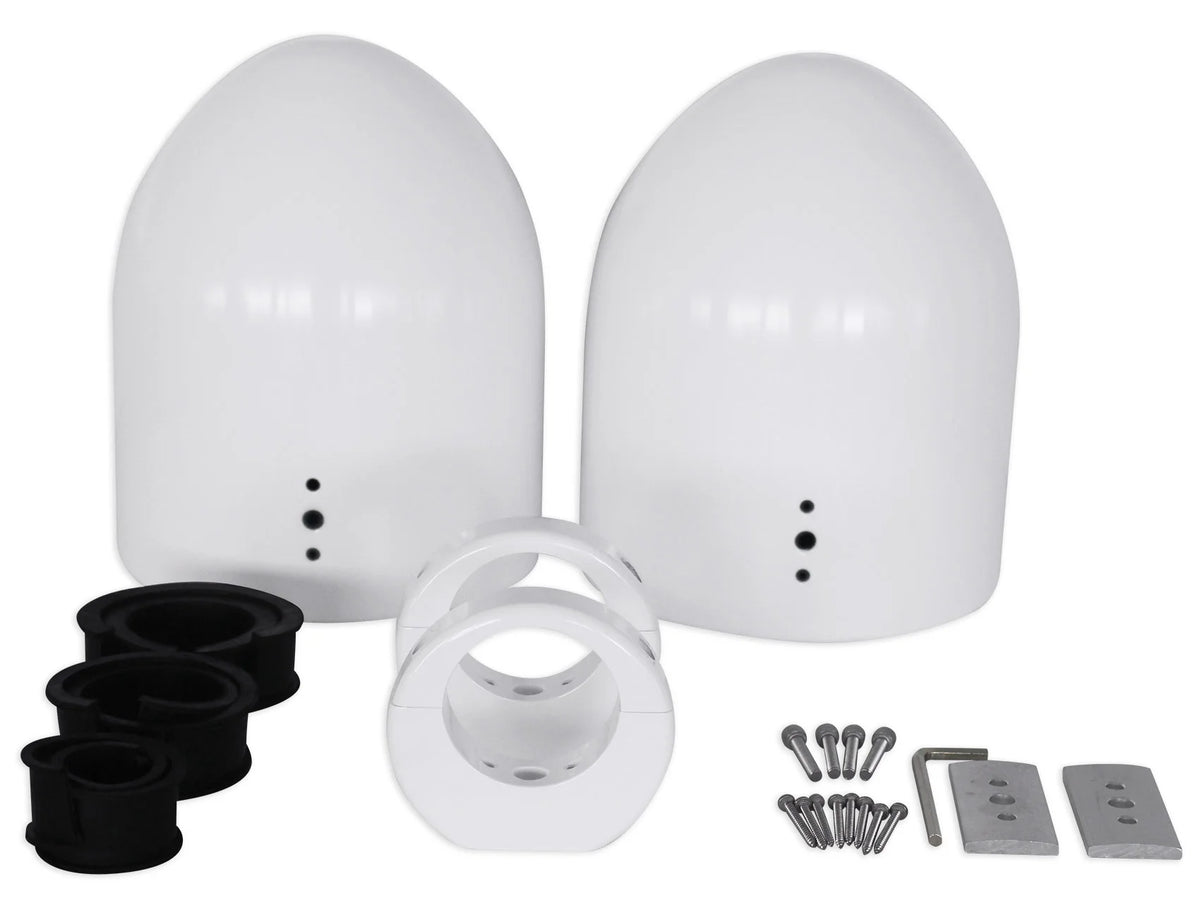 White Aluminum Wakeboard Tower Speaker Pods with Covers J50620