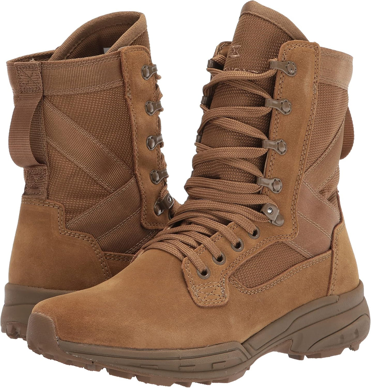 Coyote Suede Leather Combat Boots, Size 14.5 Wide K396