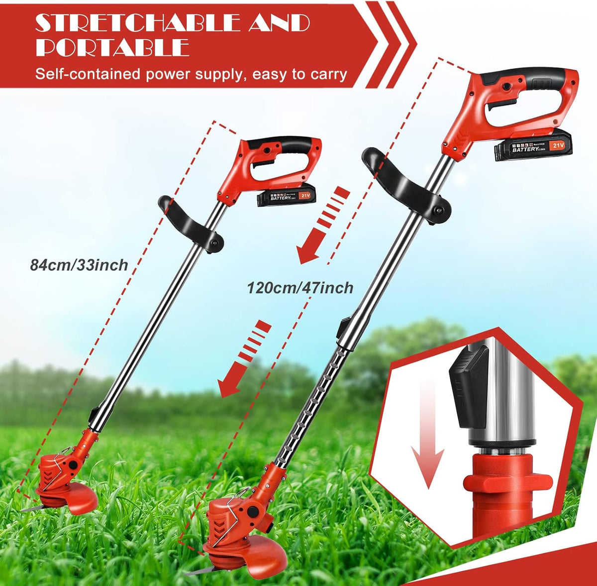 21V Cordless String Trimmer with 2 Batteries W21121