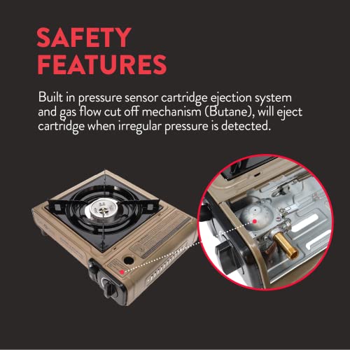 Dual Fuel Portable Camping Stove with Carrying Case E566021
