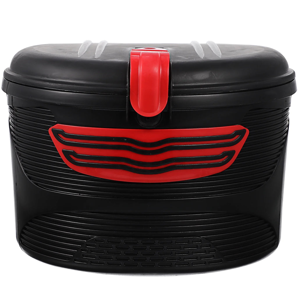 Red Plastic Storage Basket with Lock J7268