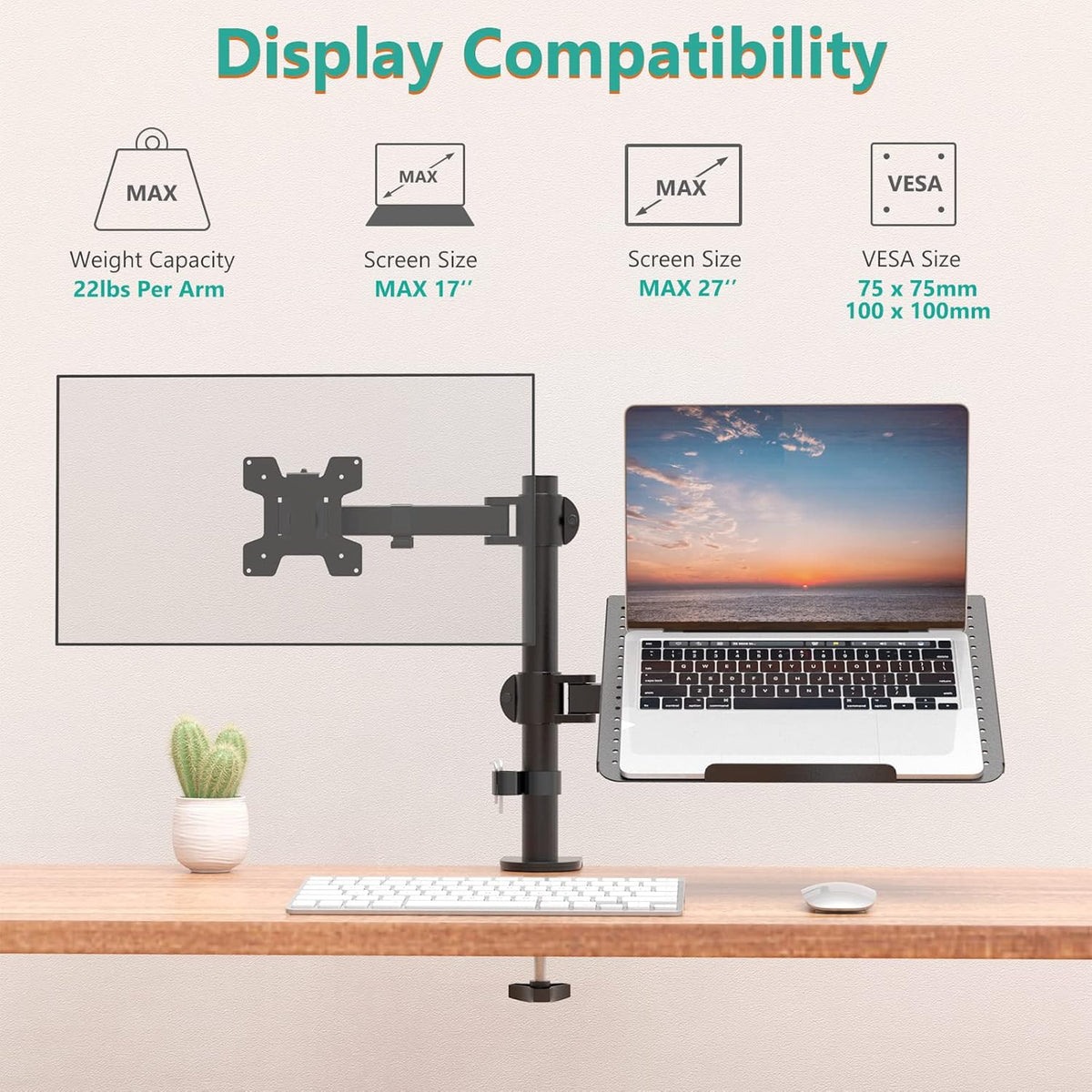 Black Desk Mount for Laptop and Monitor, Pack of 2 U3138
