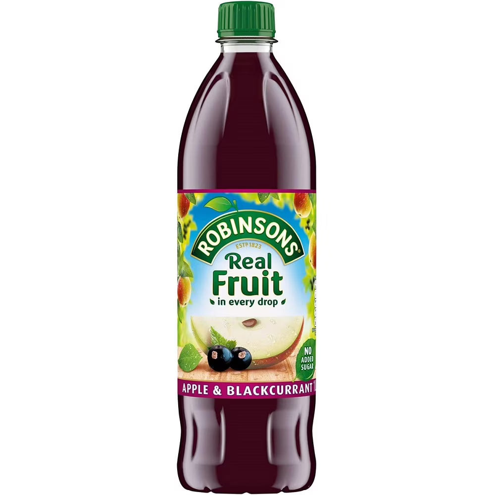 Apple & Blackcurrant Fruit Drink, No Added Sugar, 1 Liter (Pack of 12) C88956