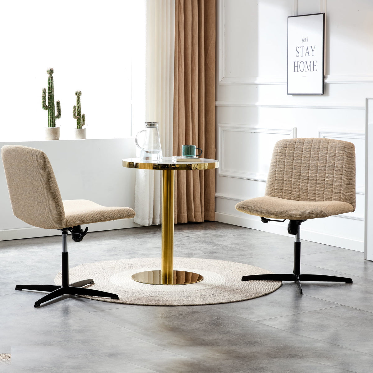 Adjustable Swivel Home Office Computer Chair with Cushion & Black Foot I1101