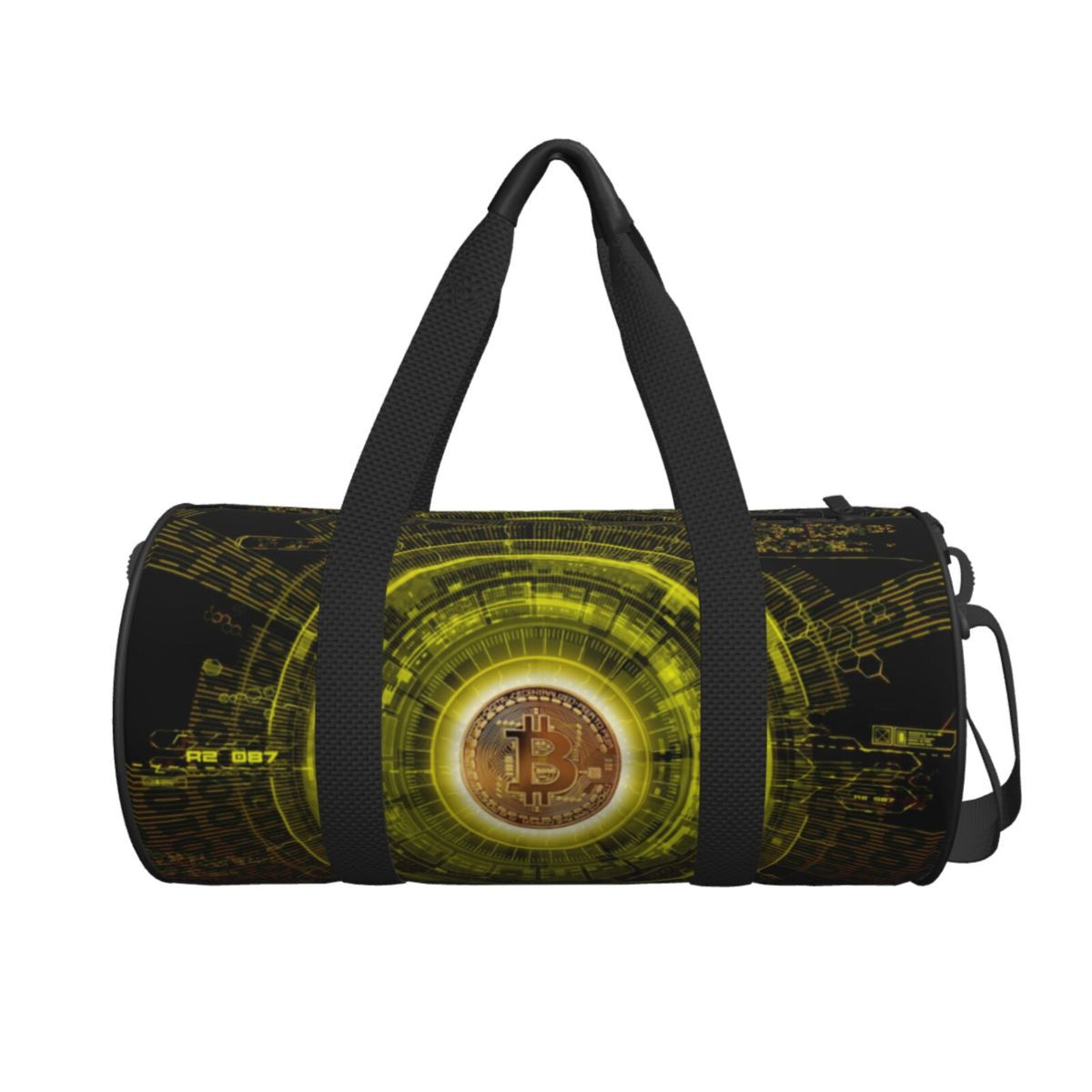 Gold Bitcoin Blockchain Cryptocurrency Unisex Large Duffle Bag F159935