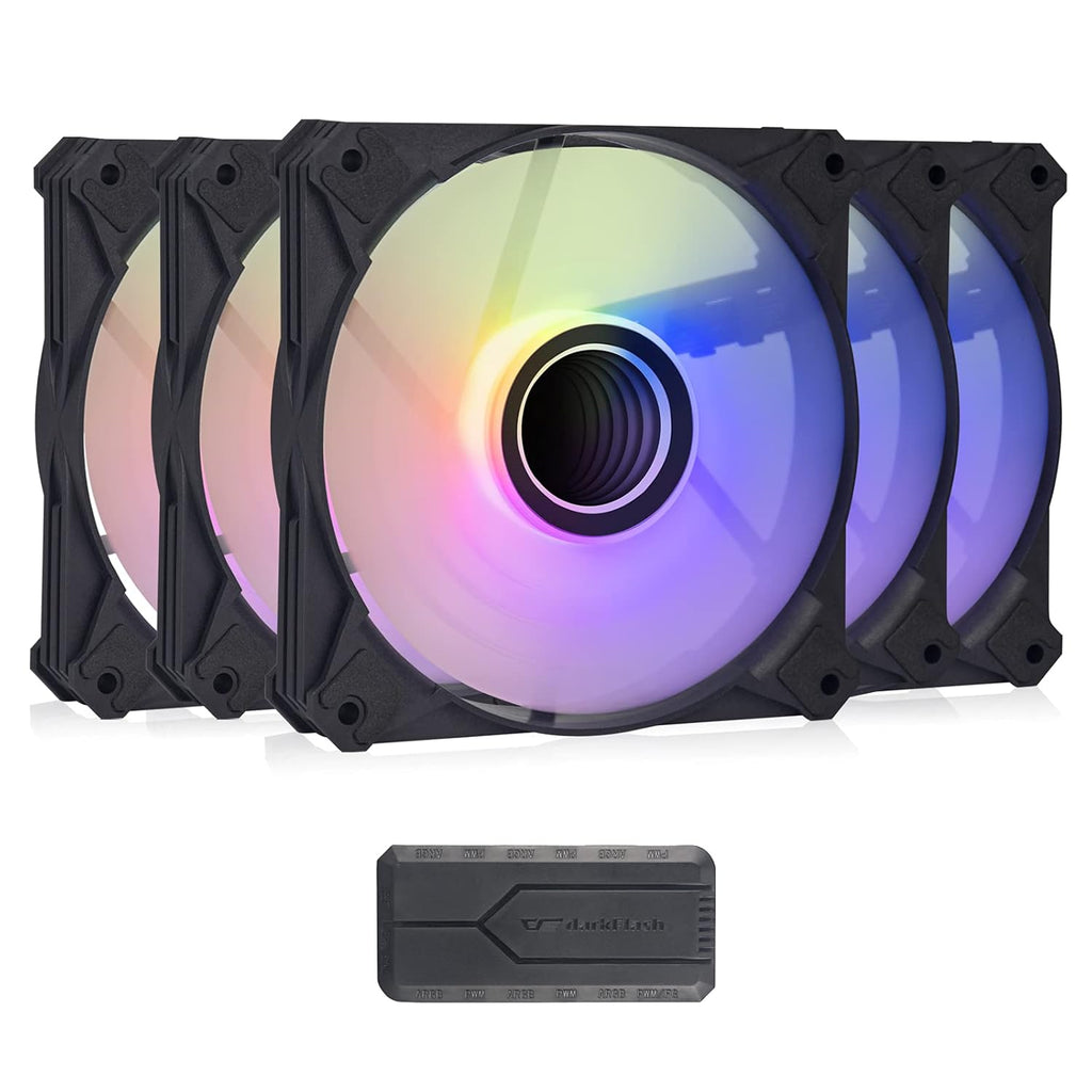 White 5Packs 120mm ARGB PWM Case Fans with Controller R508443