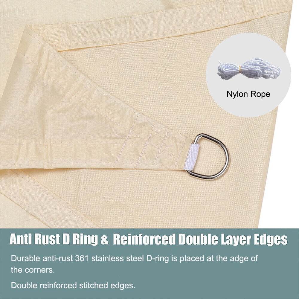 Cream Waterproof Triangle Shade Sail S2981