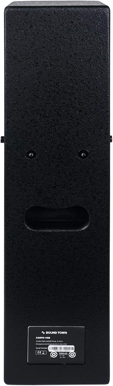 Pair of Passive Wall-Mount Column Mini Line Array Speakers with 4 x 5” Woofers, Black F162389