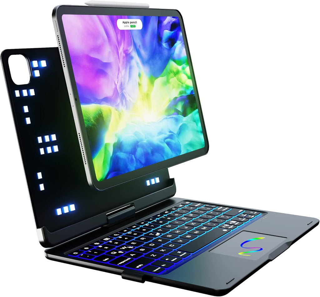 Swivel iPad Keyboard Case with Touchpad Wireless Backlit T83615