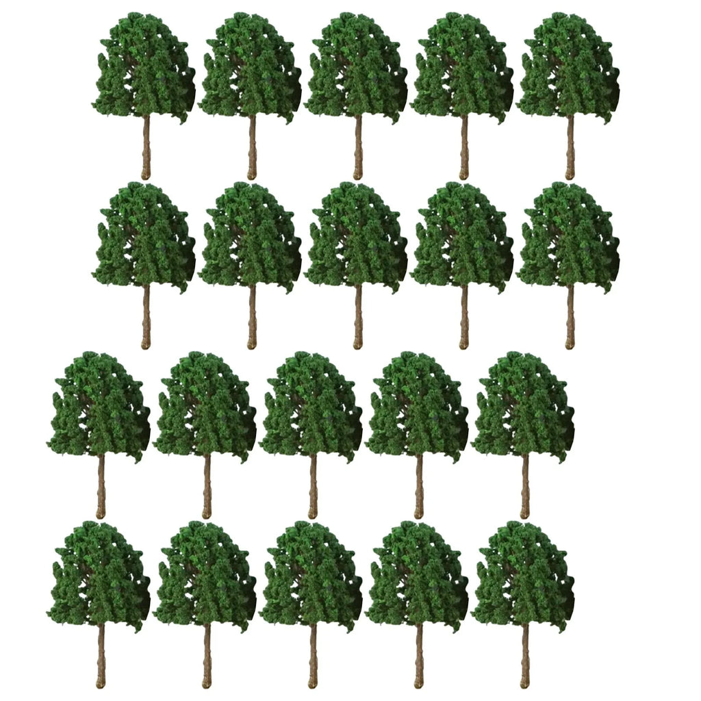 20 Pieces 2.95 inch Dark Green Miniature Trees for Diorama H327550