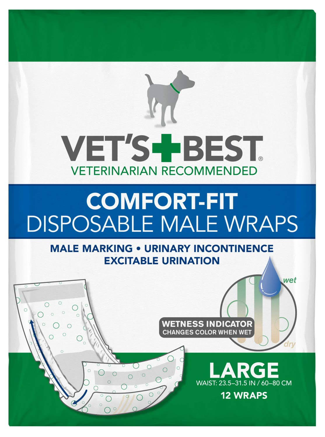 Male Wraps for Dogs, Disposable, Large, 12 Count B639
