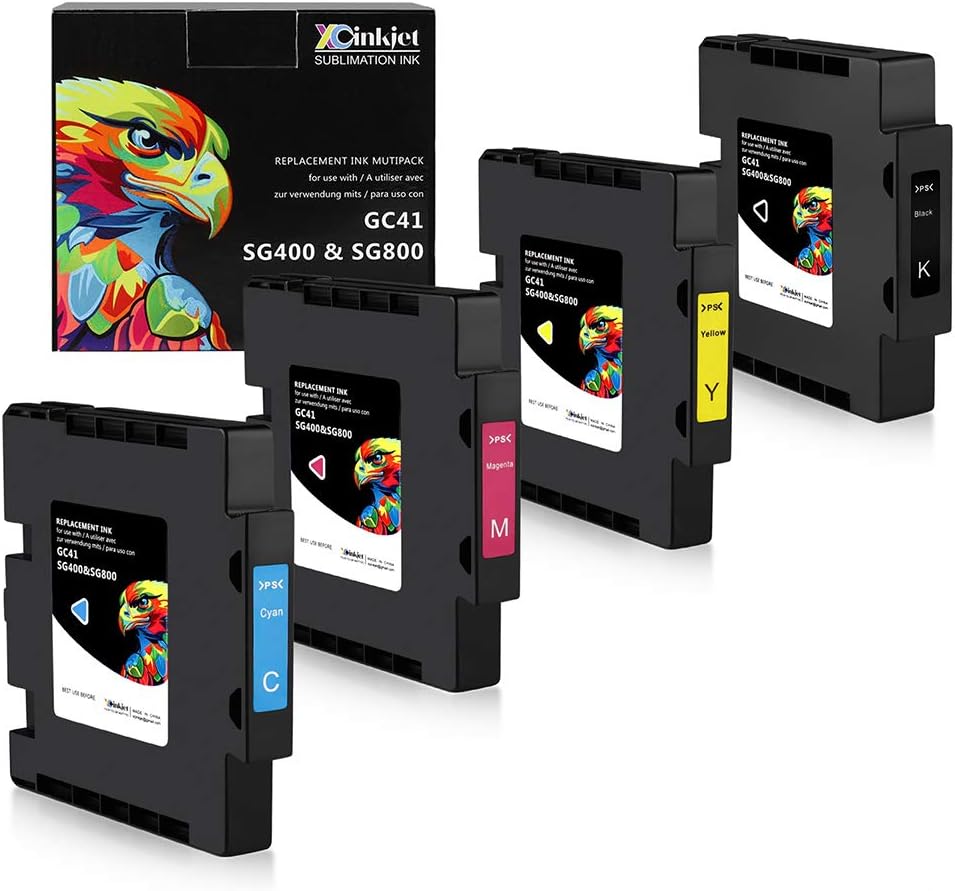 Sublimation Ink Cartridge 4-Pack for Sawgrass Virtuoso SG400 SG800 Printer O741