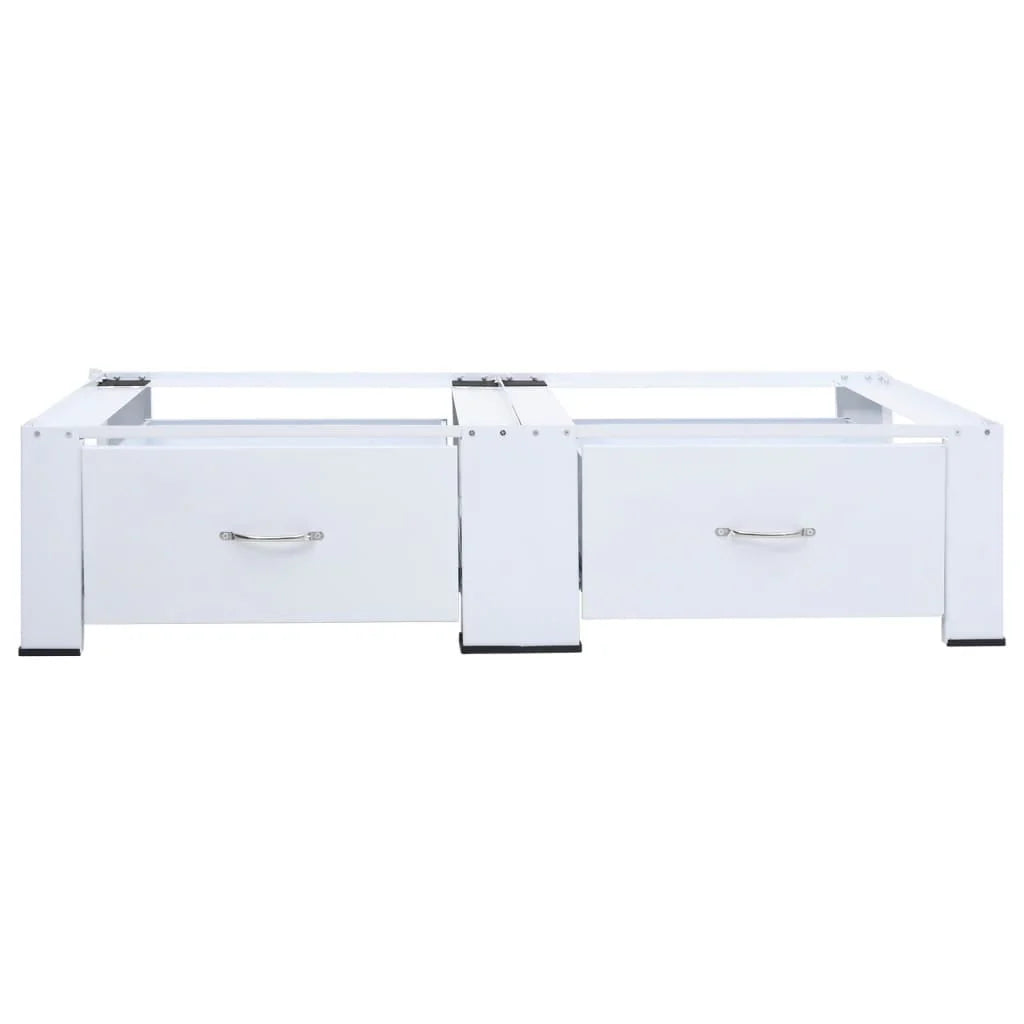 Washing and Drying Machine Pedestal with Pull-out Shelves White U750585