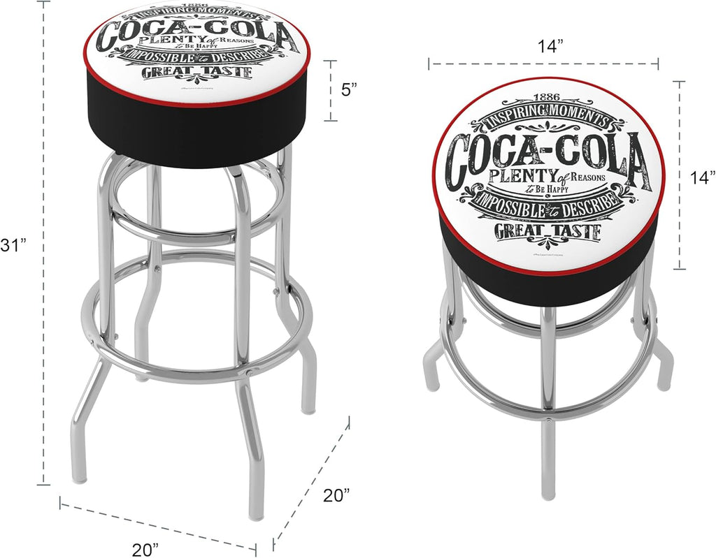 Vintage Swivel Bar Stool with Foam Padded Seat E179311