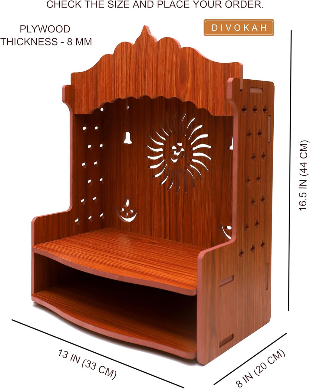 Mdf Wooden Wall Mounted Temple O7768