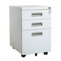 White 3-Drawer Mobile Vertical Filing Cabinet N759471