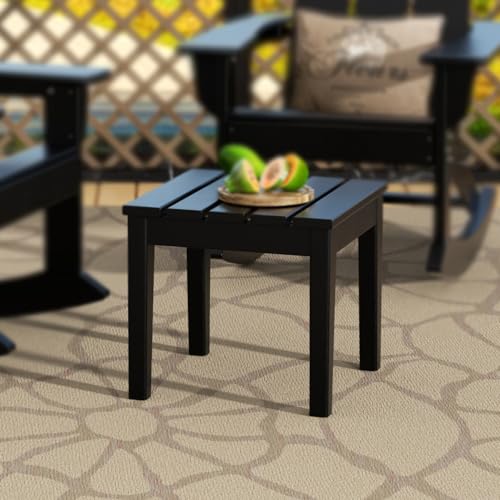 Black 18" HDPE Outdoor Side Table L933
