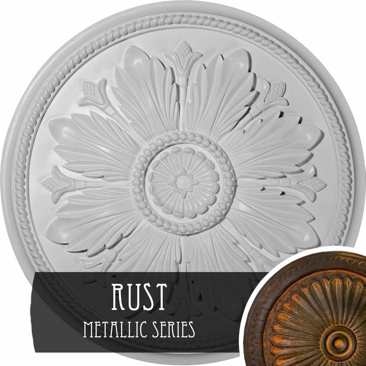 23 5/8x22OD x 1 1/2x22P Hand-Painted Ceiling Medallion N575