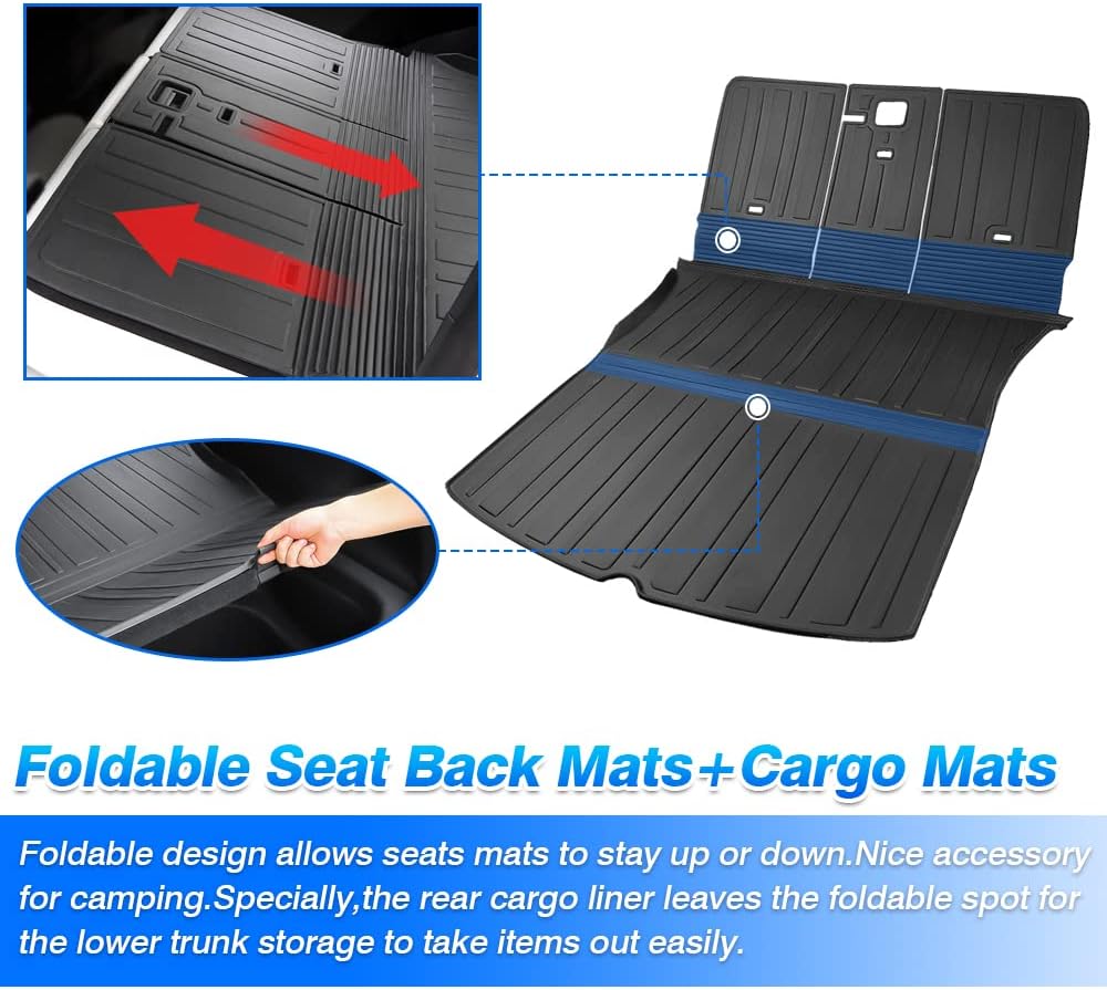 Custom Fit Trunk Mat Cargo Liner Back Seat Protector Black D928