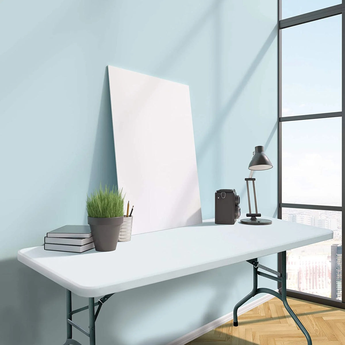 White 6 Foot Folding Table Q40543