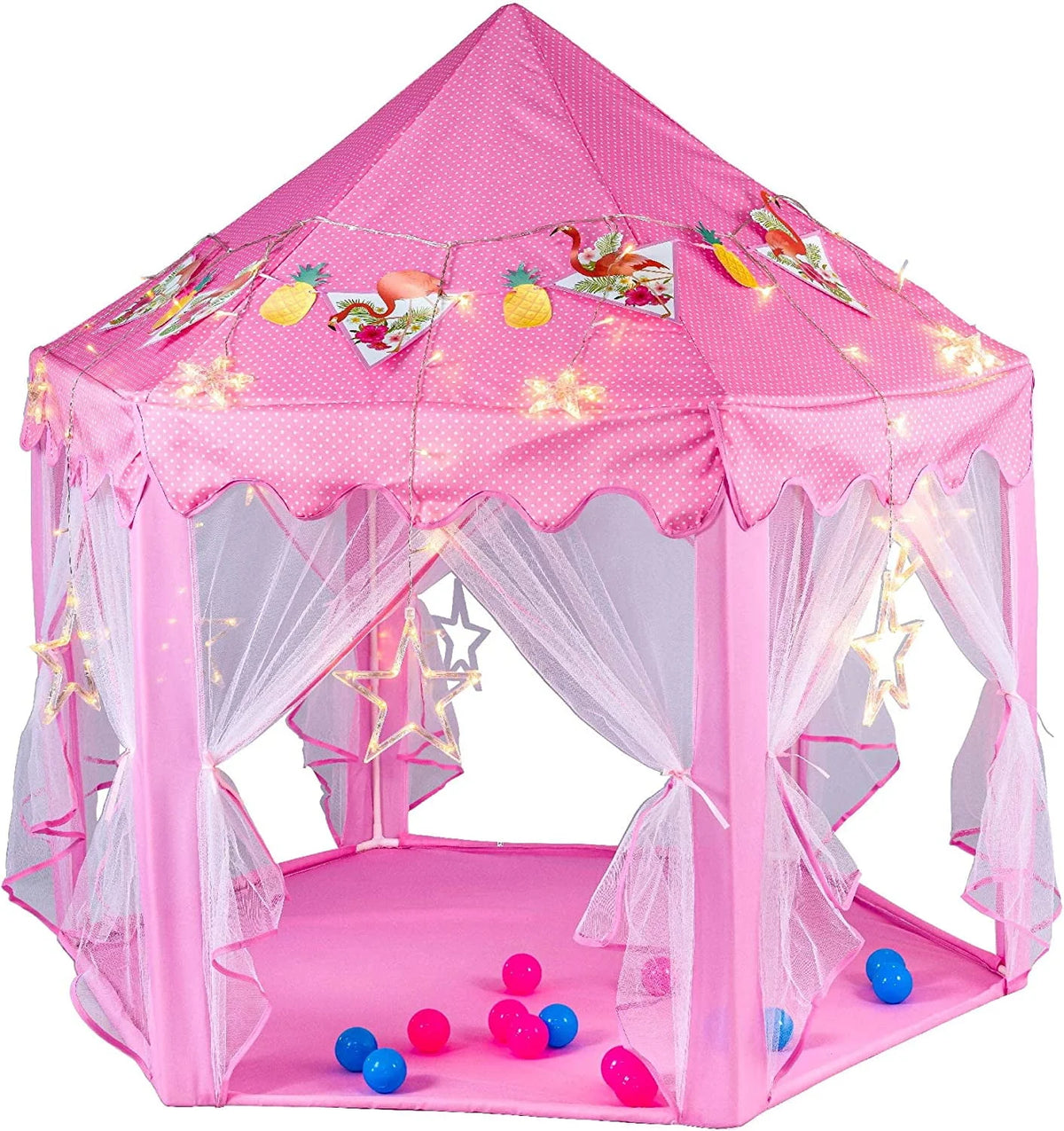 Princess Castle Play Tent with LED Star String Lights M753