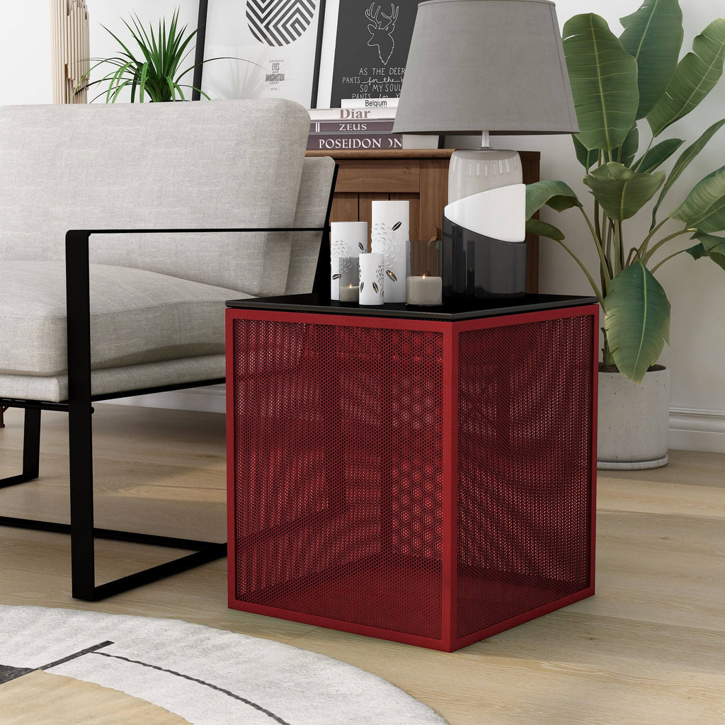 Gray Glass Top Side Table V301415