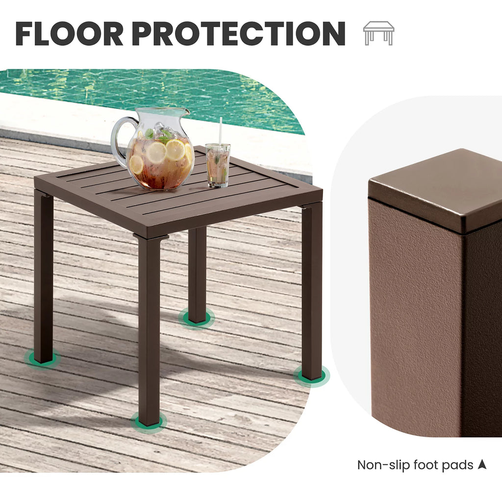 Brown Square Aluminum Bistro Table U41494