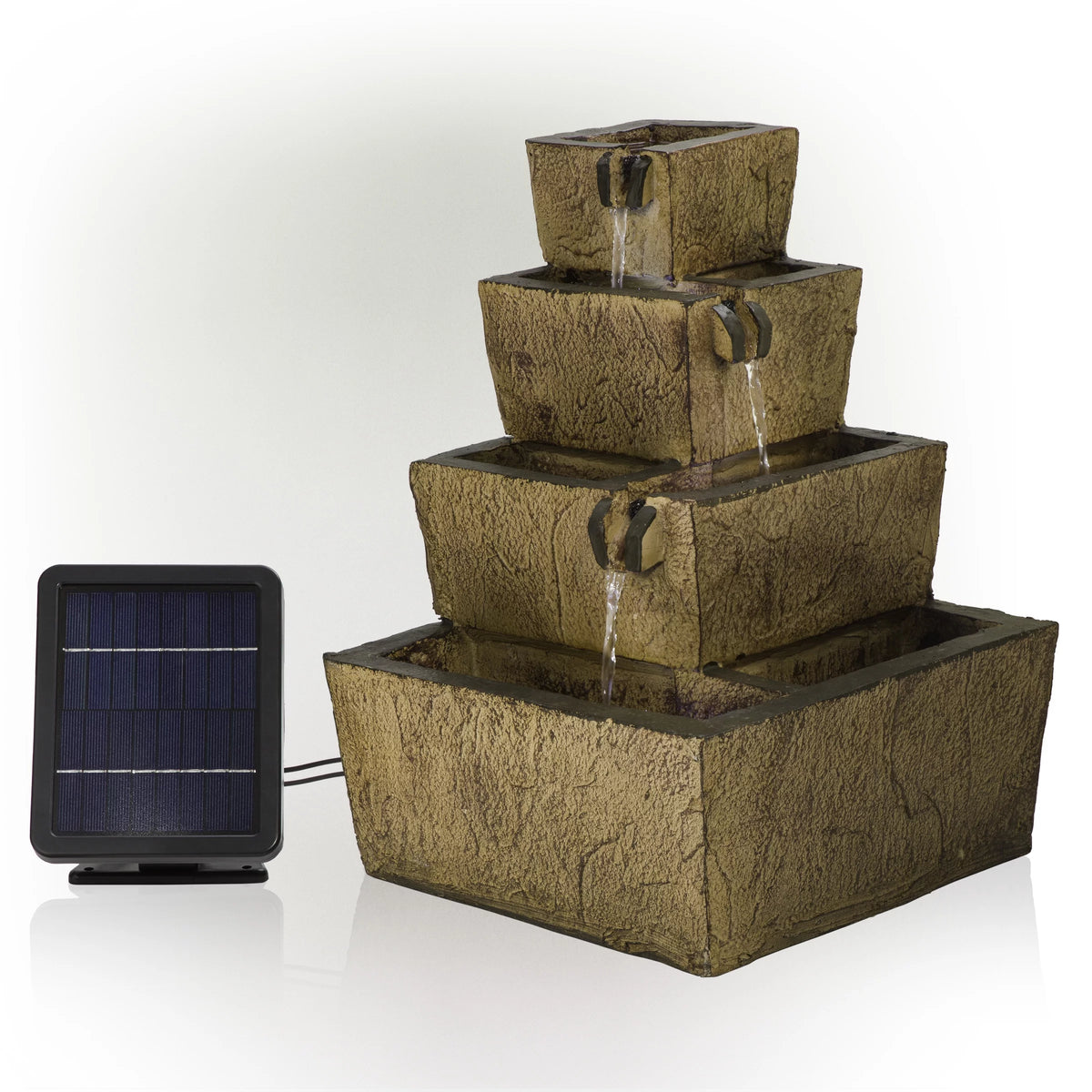 17" Tall Solar Tiered Fountain with LED Lights T723501