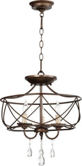 Semi Flush Mounts 3 Light with Oiled Bronze Candelabra Base Bulbs 16 inch 180 W I455643