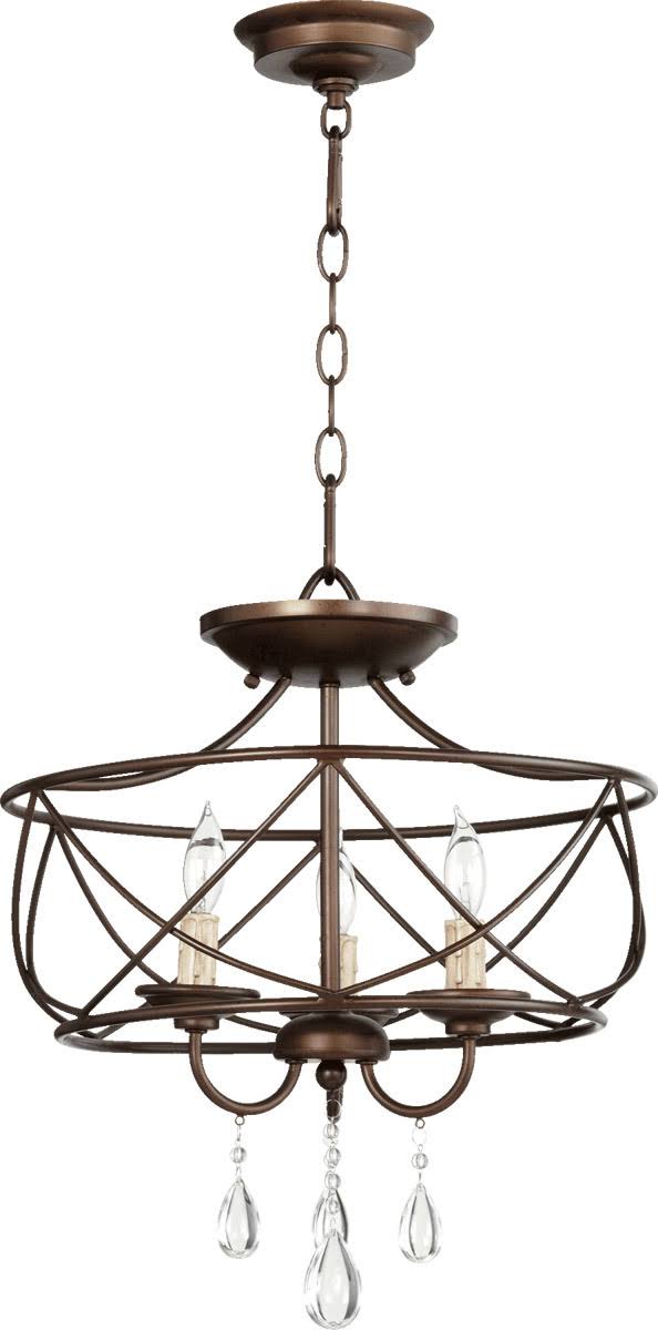 Semi Flush Mounts 3 Light with Oiled Bronze Candelabra Base Bulbs 16 inch 180 W I455643