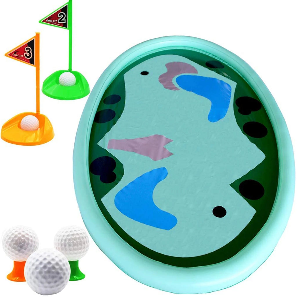 Inflatable Pool Golf Game with 10 Balls, 2 Holes, and 2 Flag V32981