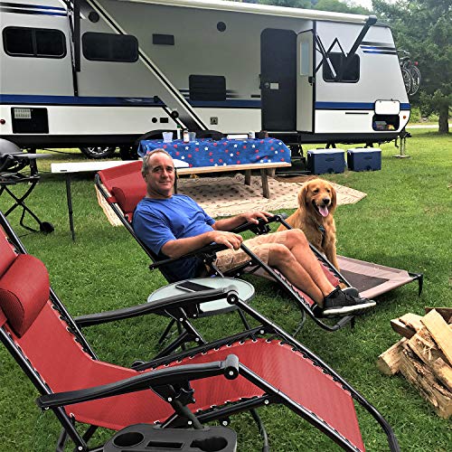 Blue Zero Gravity Chair Set of 2 with Cup Holder I1639