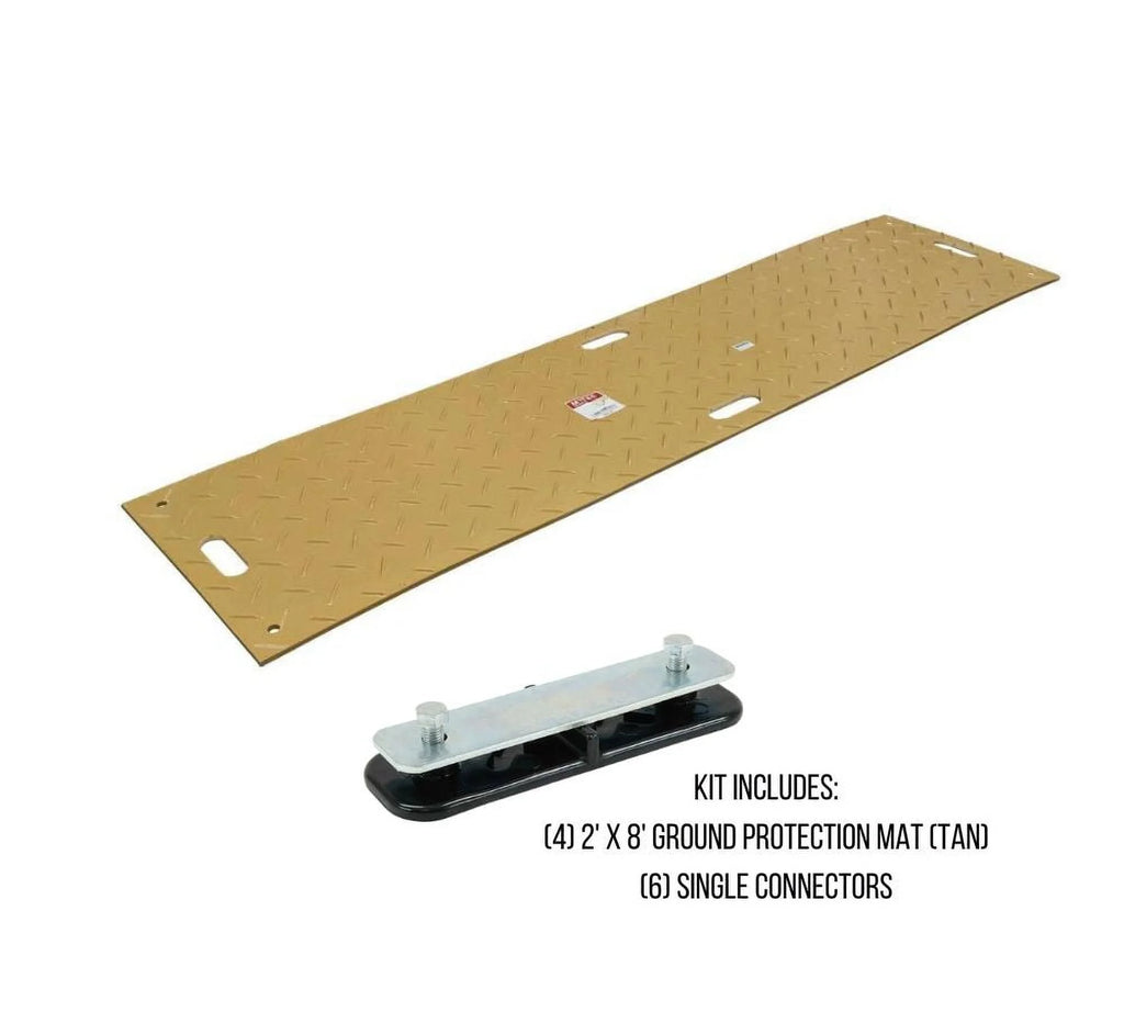 4 Pcs Tan Ground Protection Mats, 2' x 8', Heavy Equipment Mats O518