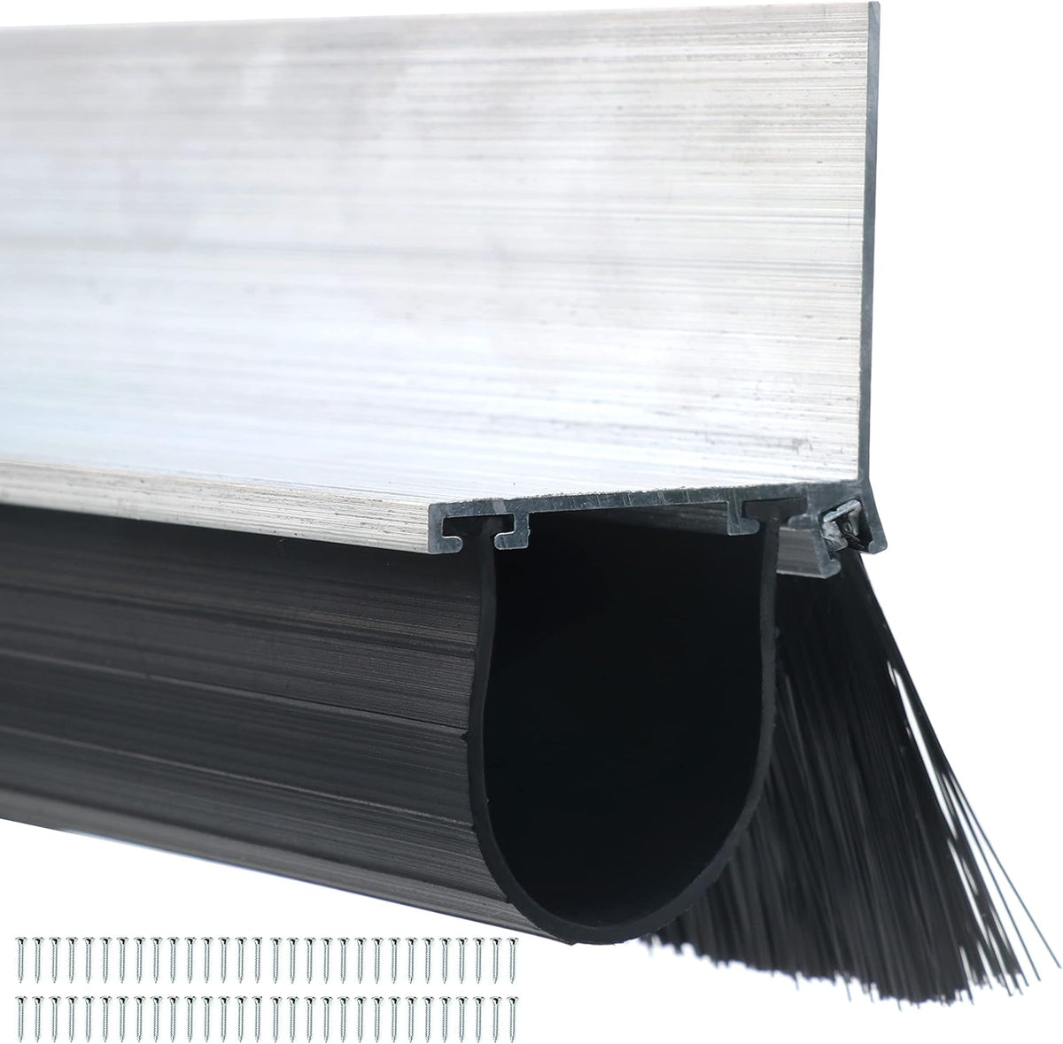 Heavy-Duty U Shape Bottom Rubber Garage Door Weather Stripping Kit (16.4ft) Y605