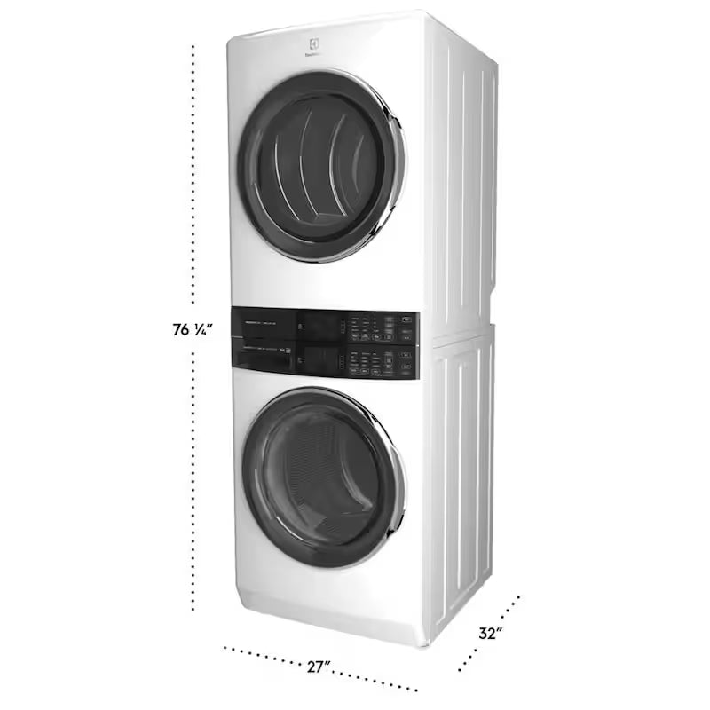 4.5 cu. ft. Washer and 8.0 cu. ft. Electric Dryer Laundry Tower in White V916