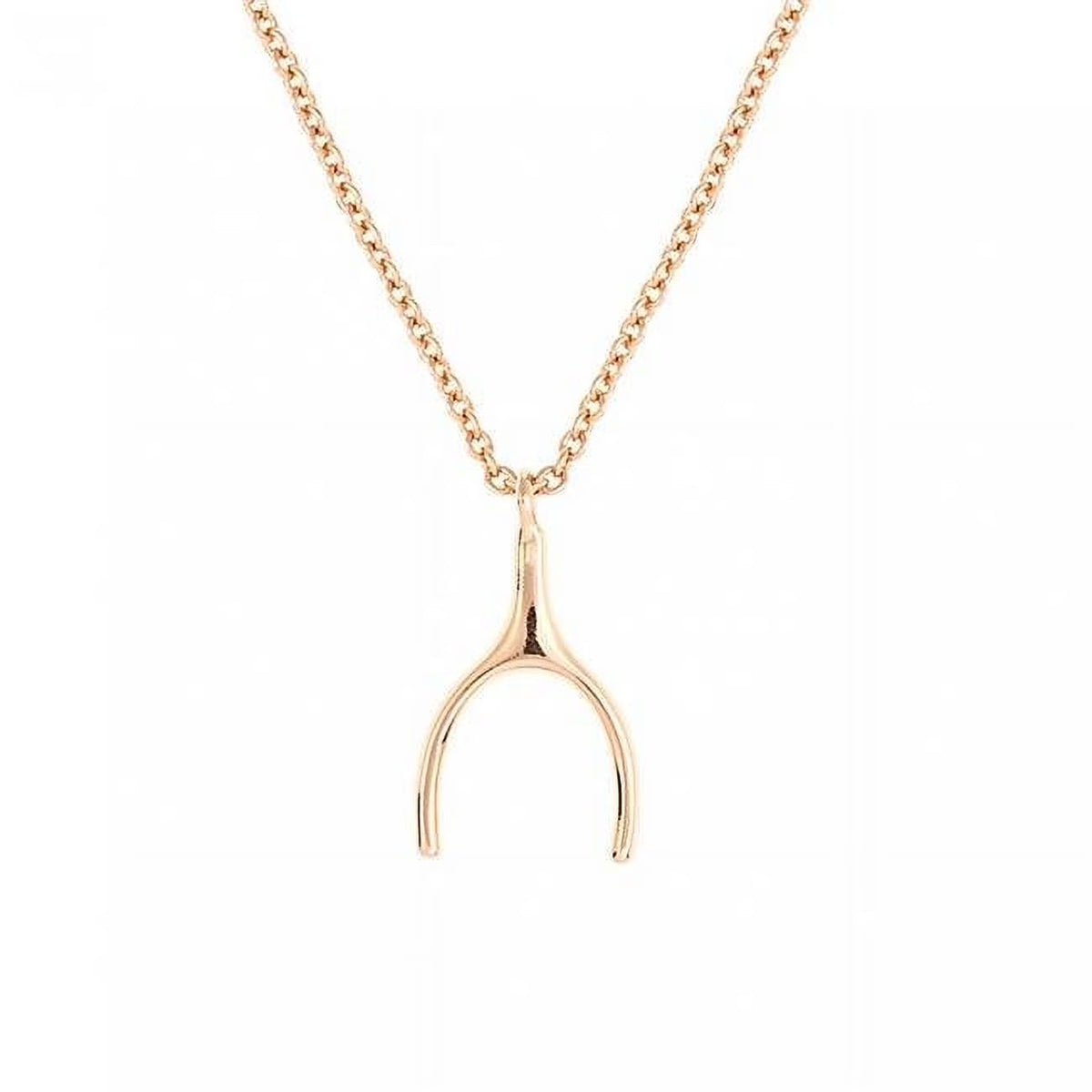18k Rose Gold Plated Wishbone Fashion Necklace A662