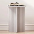 Fluted Accent Side Table with Solid Oak Base S6192