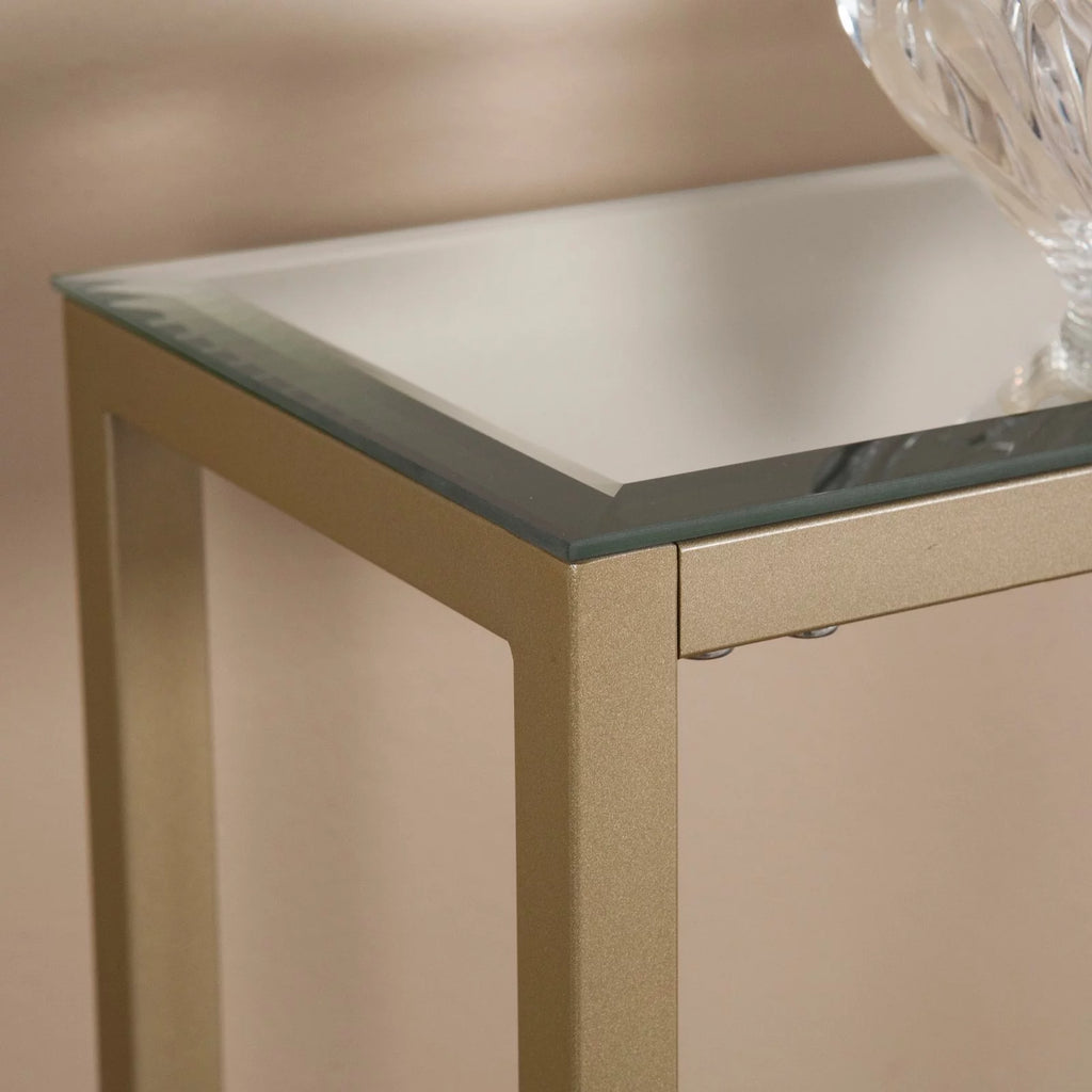 Gold Narrow Mirror Top Console Table S497
