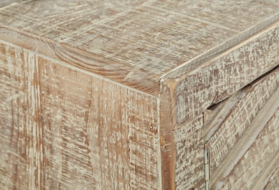 Distressed White Sofa Console Table N584515