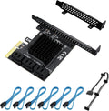 PCIe 4X SATA Card, 6 Ports with 6 SATA Cables, Low Profile Bracket, Non-Raid G31729