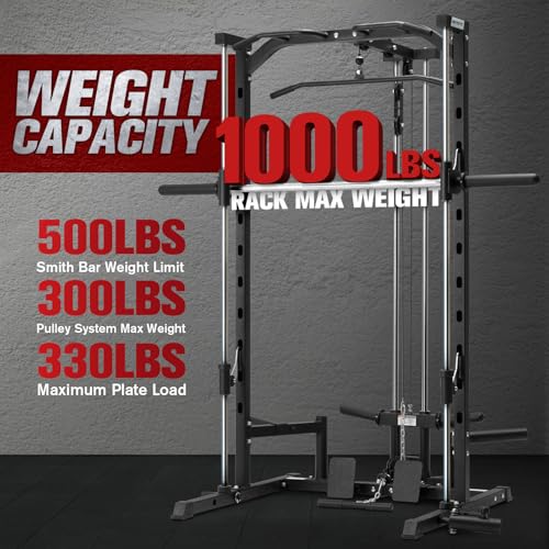 Smith Machine Power Rack with LAT-Pull Down System S3049