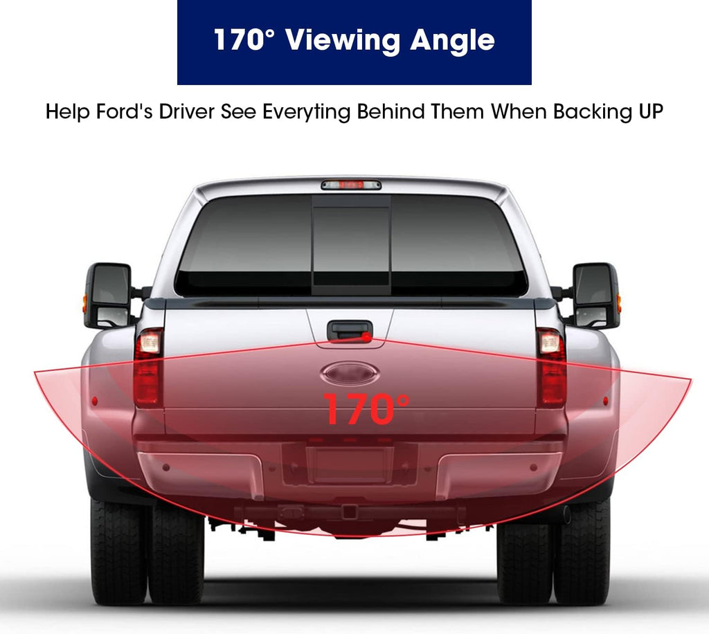 Backup Camera with Tailgate Handle Replacement for Ford F150, F250, F350, F450, F550, RCA Connector, Pack of 2 X4361