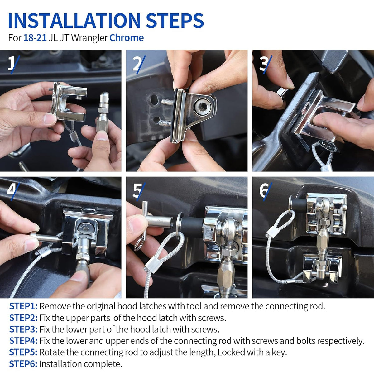 Aluminum Alloy Hood Latches Kit X878