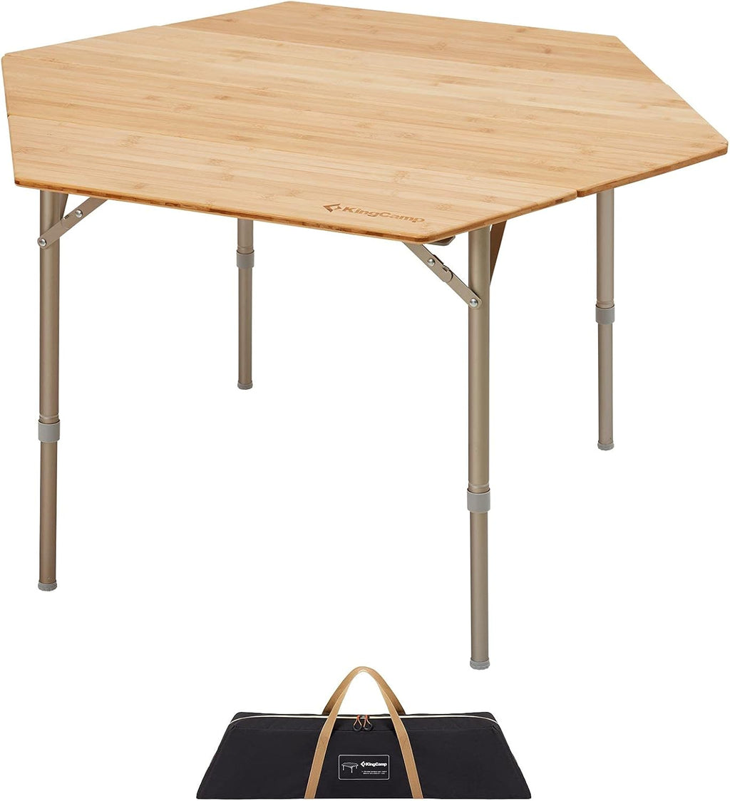 Bamboo Folding Camping Table with Carry Bag Y604932