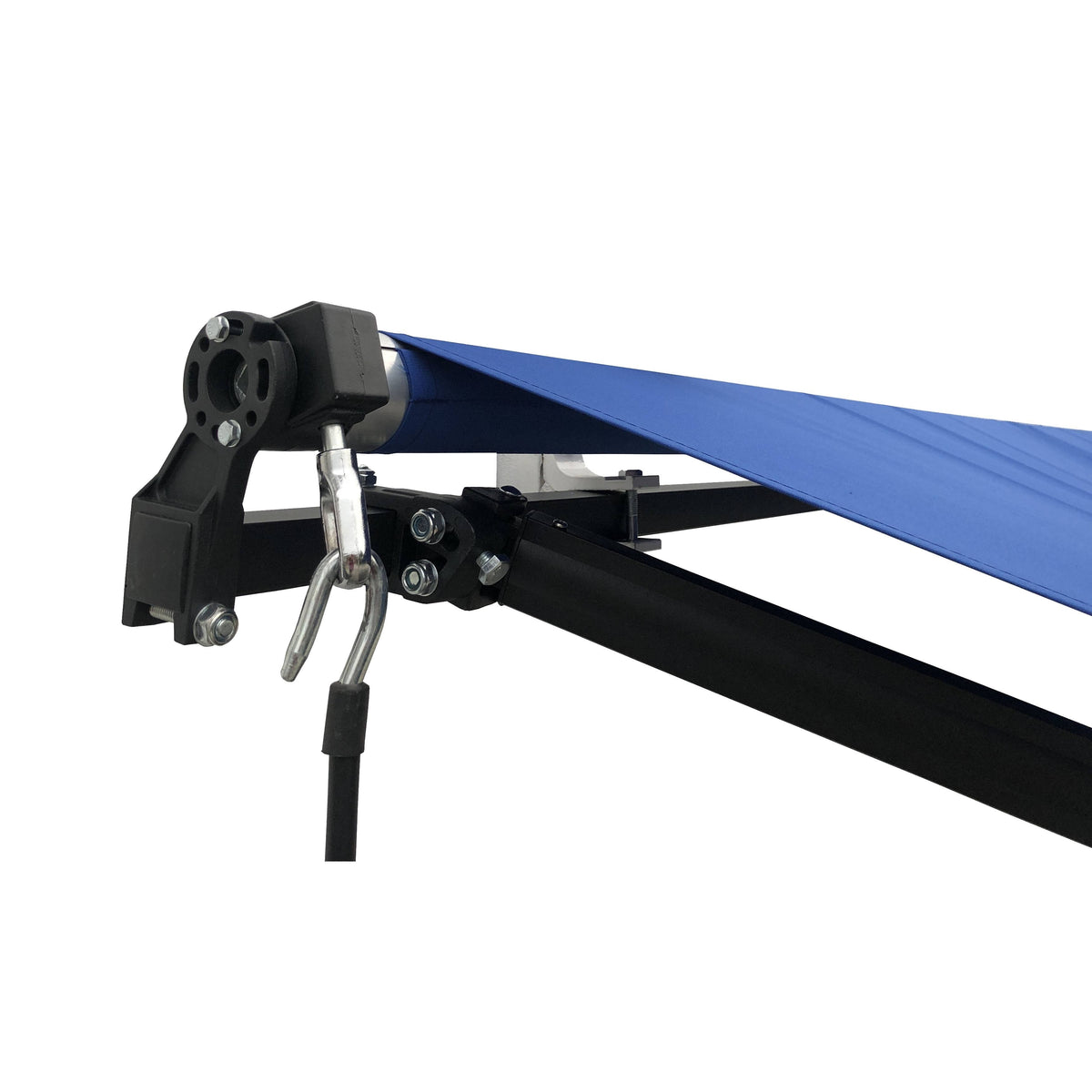 13 x 10 ft. Black Frame Retractable Patio Canopy Awning Blue W161614
