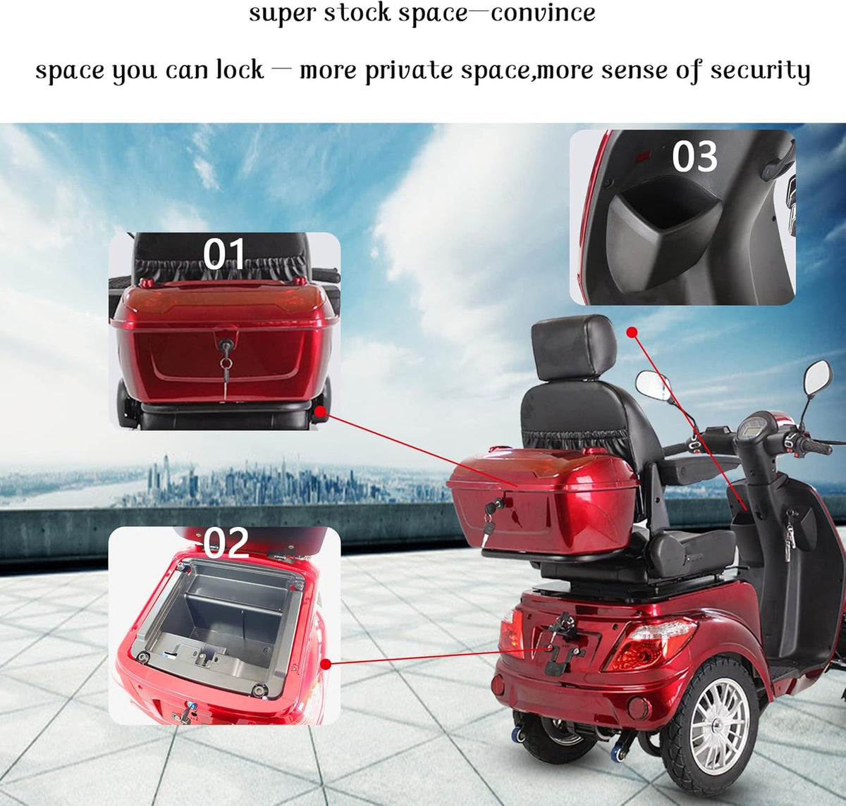 Red Heavy Duty Four Wheel Electric Mobility Scooter V535518