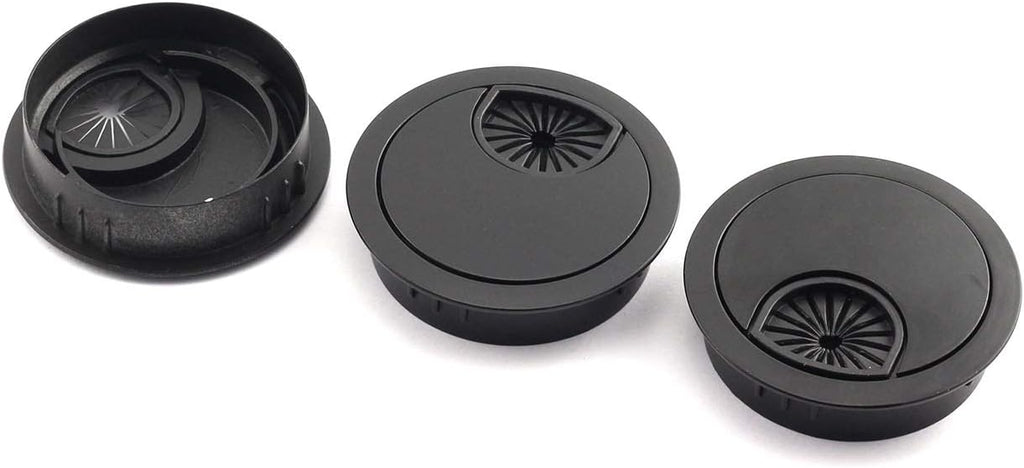 3pcs 50mm Zinc Alloy Desk Grommet Black J536